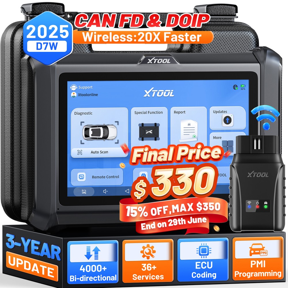 2025 XTOOL D7W Bidirectional OBD2 Diagnostic Scanner Key Programmer FCA AutoAuth