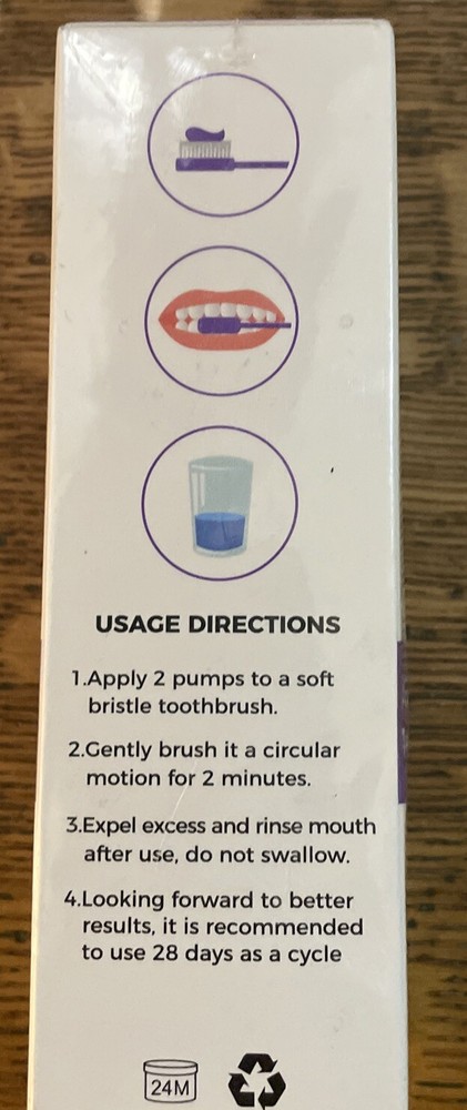 Scosvvi Purple Toothpaste Post Whitening Toothpaste Neutralizes Yellow Tones