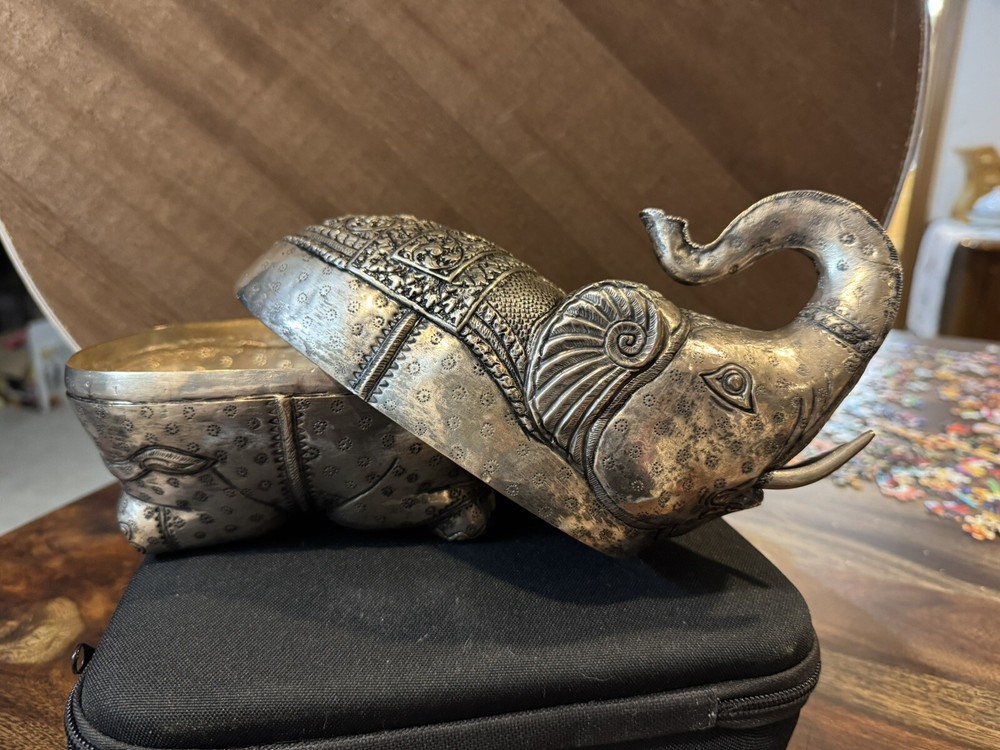 Antique Cambodian Hand Made Elephant Box