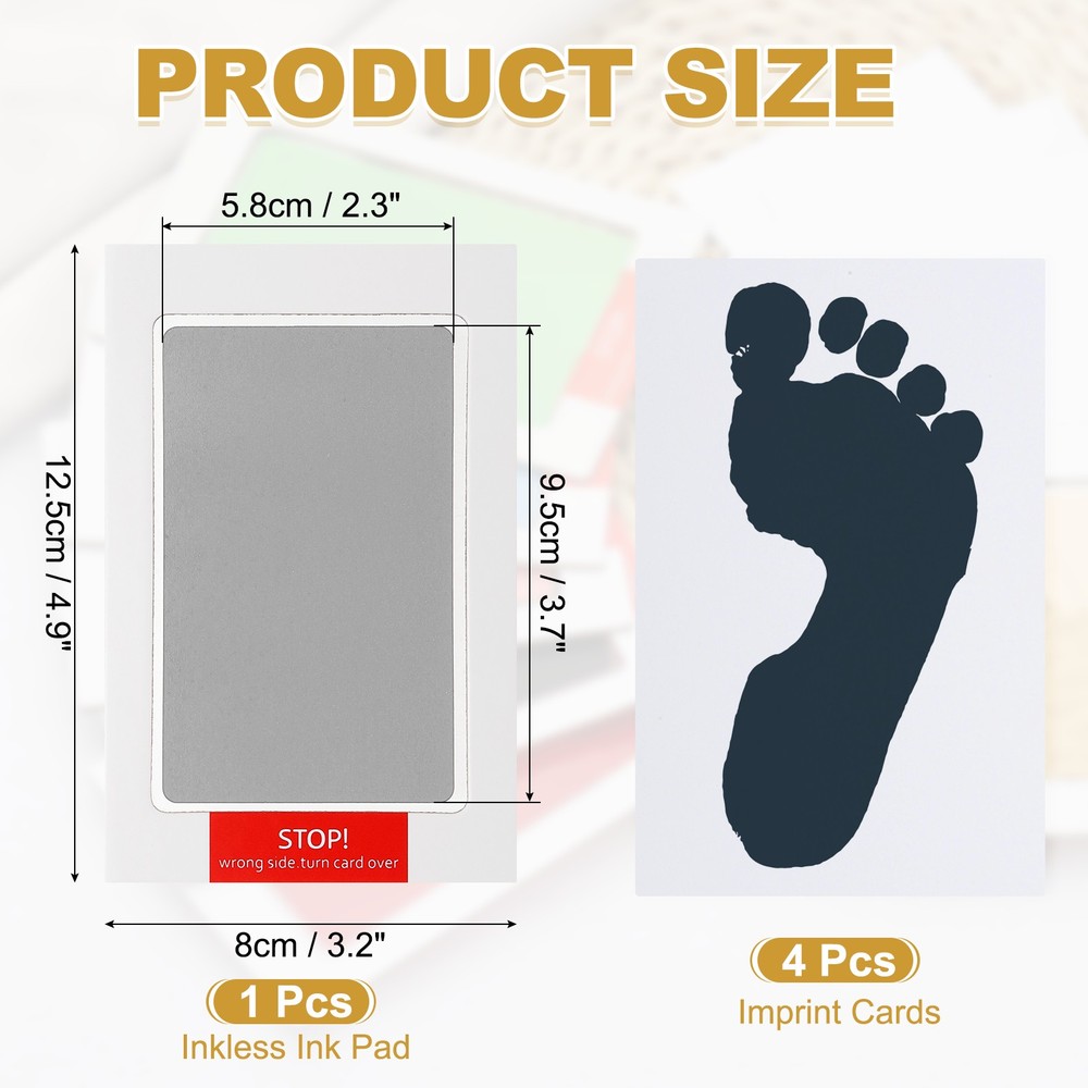 Small Inkless Hand and Footprint Kit, Mess Free Footprint Kit, Silver