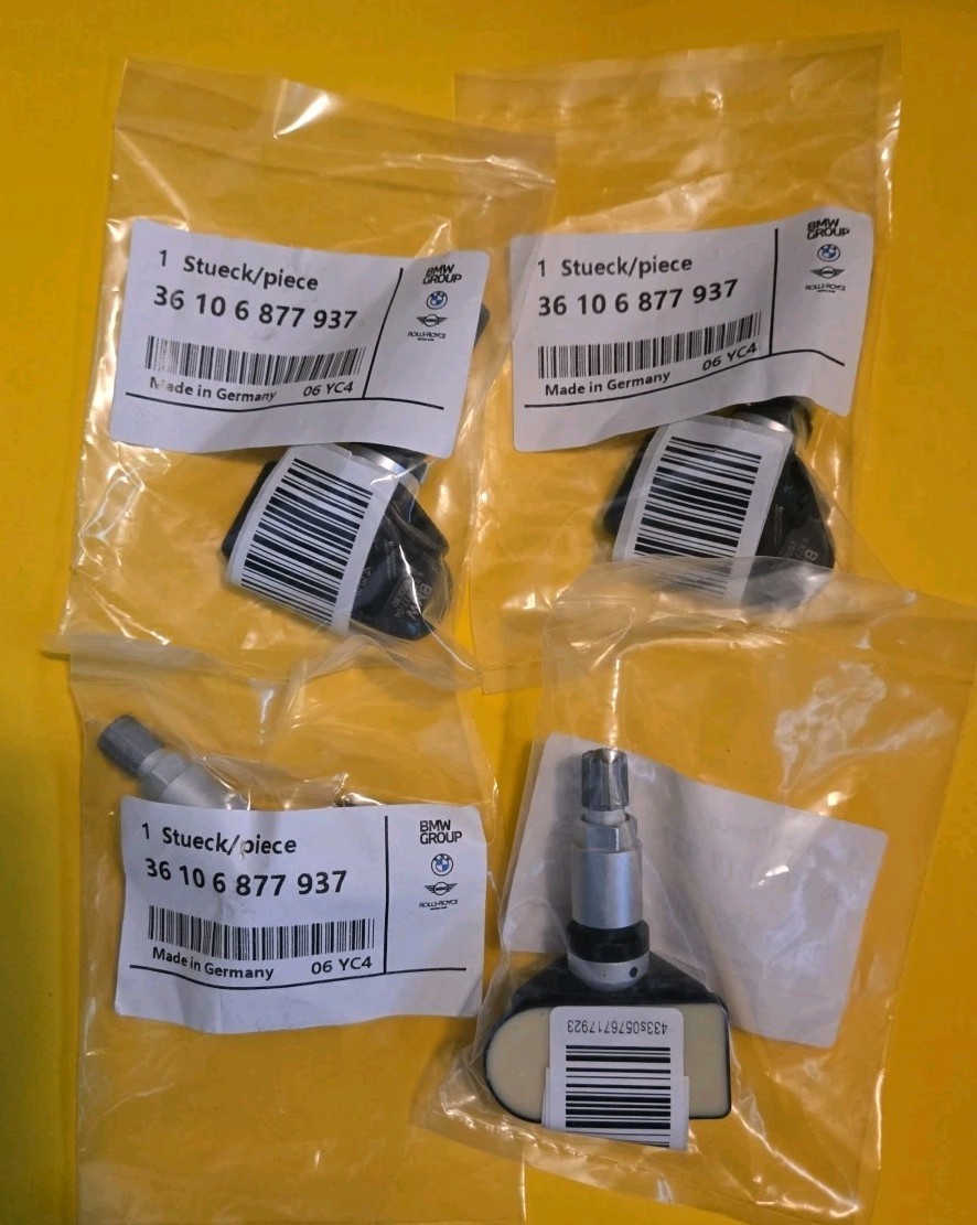 Brand New Set of Four (4pcs) Genuine BMW TPMS 36106877937 SENSORS