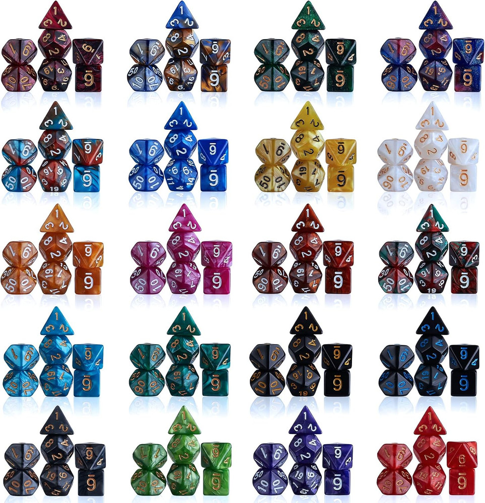 DND Dice Sets - 26 X 7 Polyhedral Dice (182Pcs) with a Large Drawstring Bag Grea