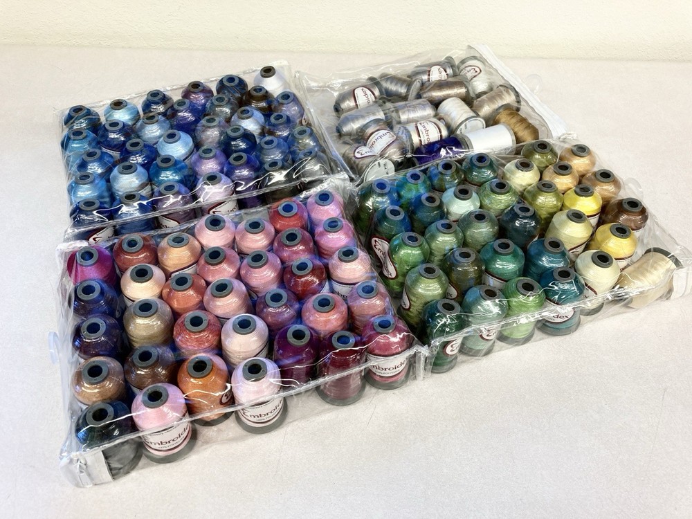 LOT OF 100+ Spools - 1000M/Spool Embroidery Machine Thread Polyester Multicolor