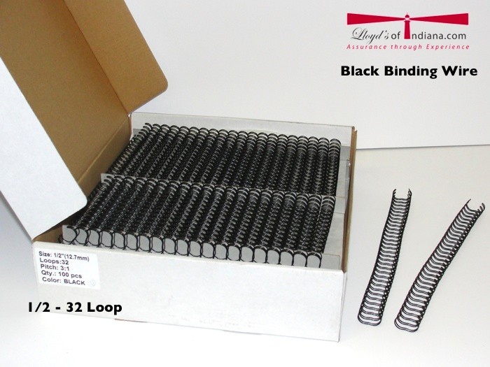 Double Loop Wire Binding Supplies, 1/2" Black (100 pcs)