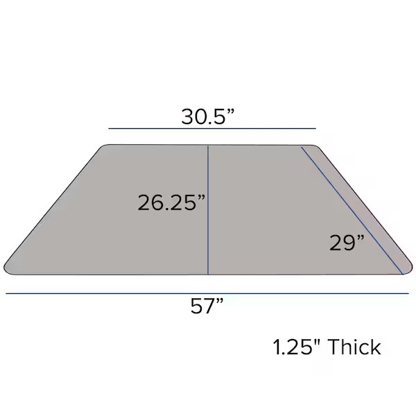 Trapezoid Activity Table, Chrome, Laminate, Particleboard, Steel, Grey Flash