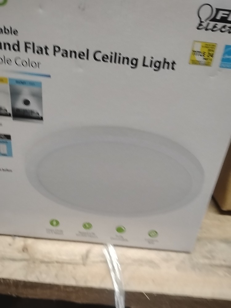 FEIT ELECTRIC 7.5” Dimmable White Round Flat Panel Ceiling Light Adjustable.New