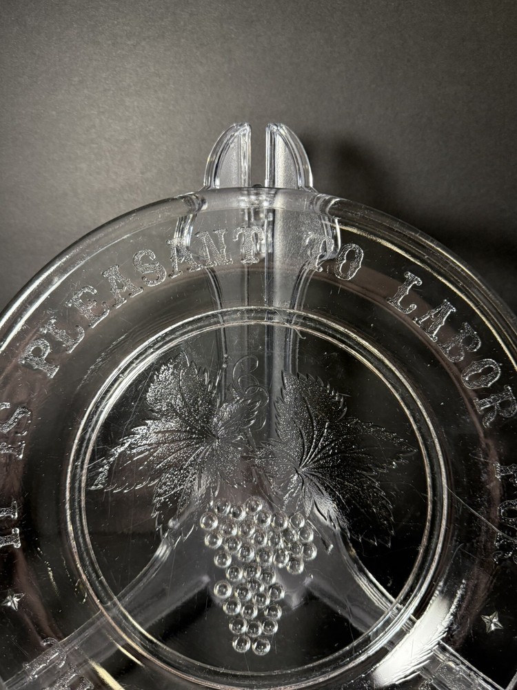 Glass Serving Plate with Inscription