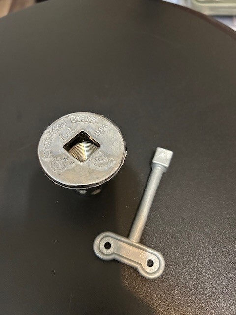 Key Valve plate and key for Fireplace