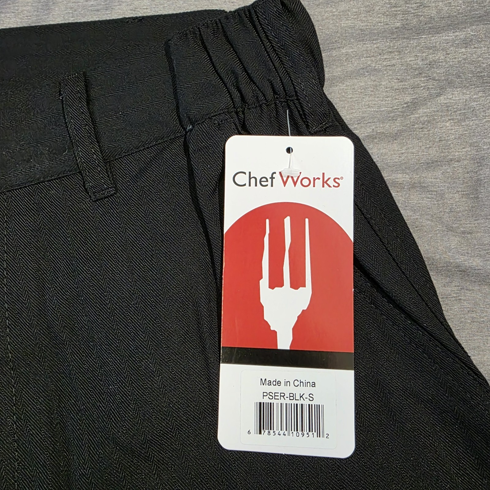 Chef Works Professional Series Chef Pants Mens Small Black Stretch PSER-BLK-S