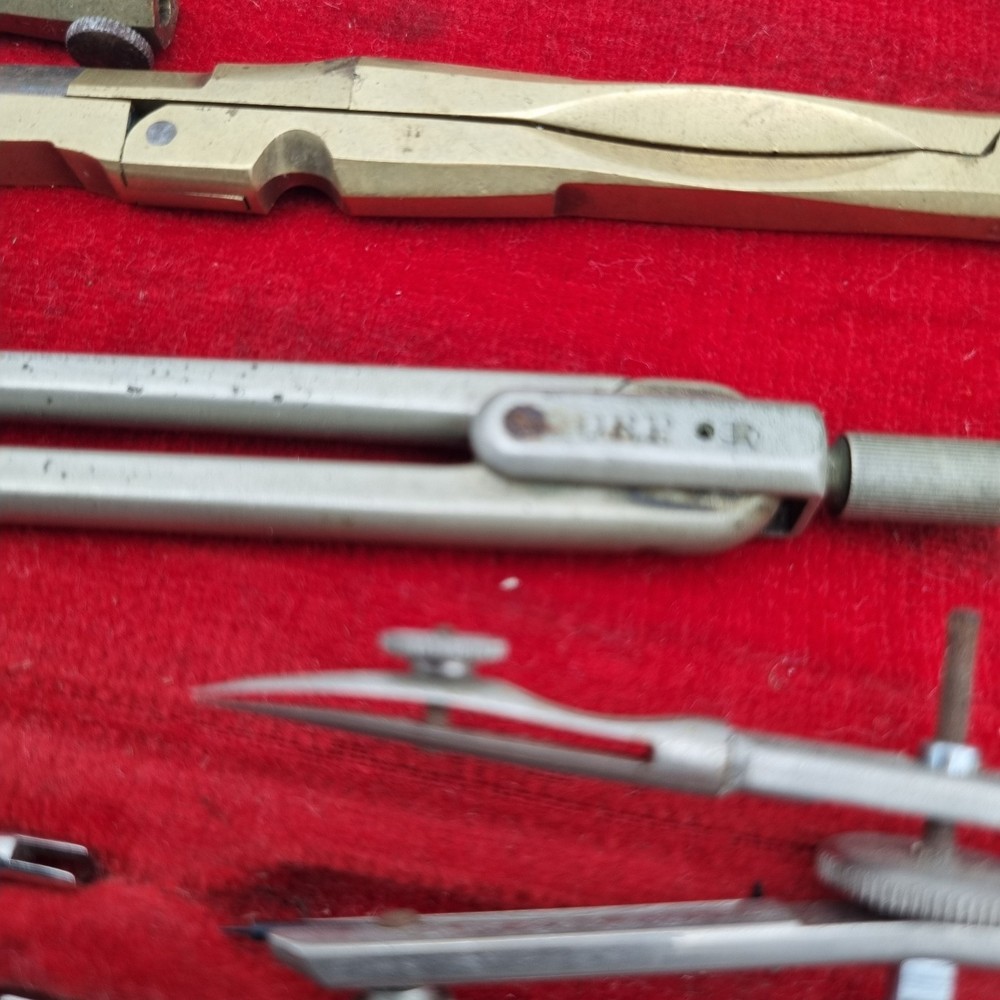 Vintage Technical Instruments Compass Etc DRP & Foreign Mark Drawing Engineering