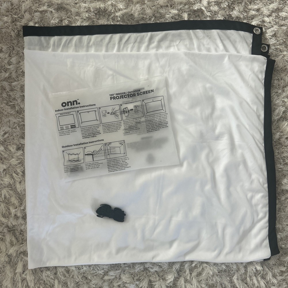 Onn. Watch 120” Wall Mounted Projection Screen New