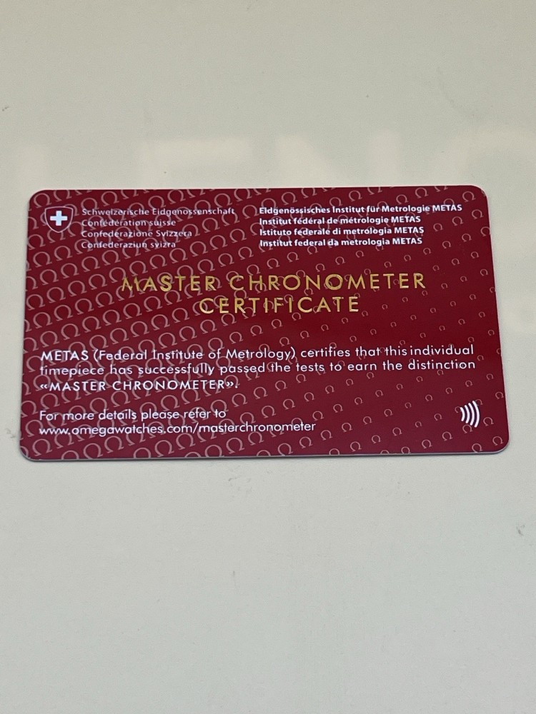 Omega Master Chronometer Display Certificate Off-Commercial
