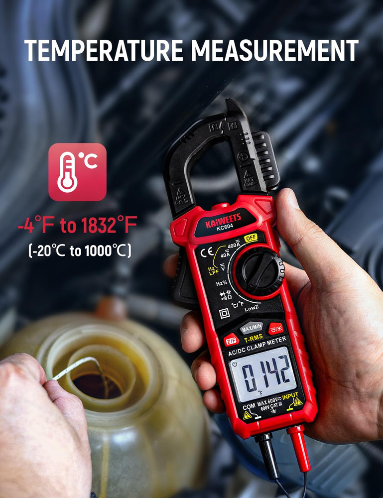 KAIWEETS Digital Clamp Meter Multimeter AC DC Current Voltage NCV