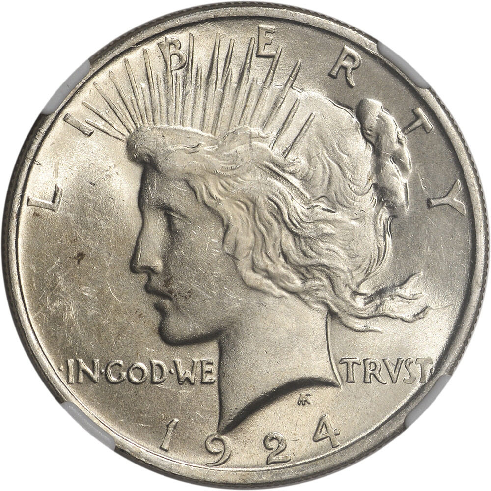 1924 US Peace Silver Dollar $1 - NGC Brilliant Uncirculated