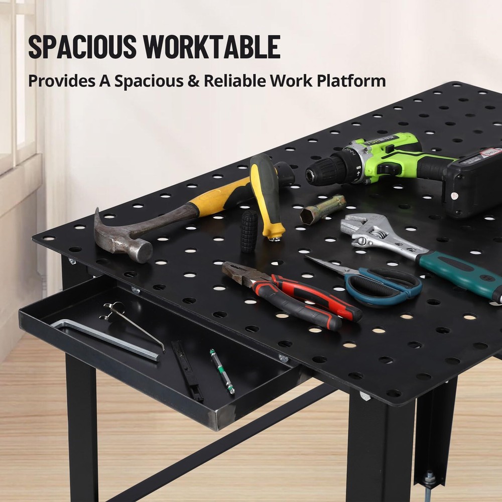 Welding Table 36"x24" ,5/8" Holes Welding Workbench Table 1500lbs Load Capacity