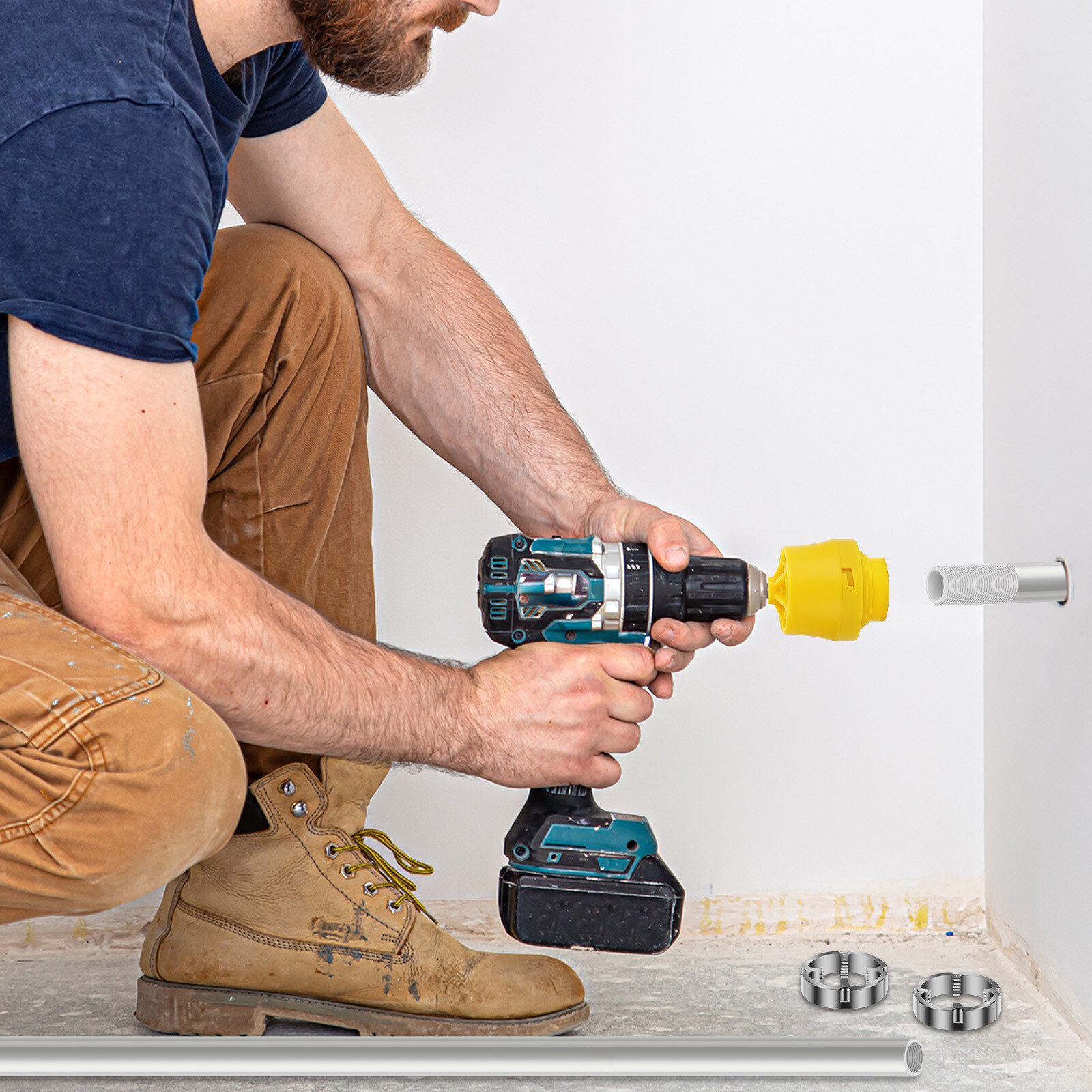 Pipe Threader Plumbing Tool Plastic Pipe Thread Tap Set with 1/2" 3/4" 1" Dies