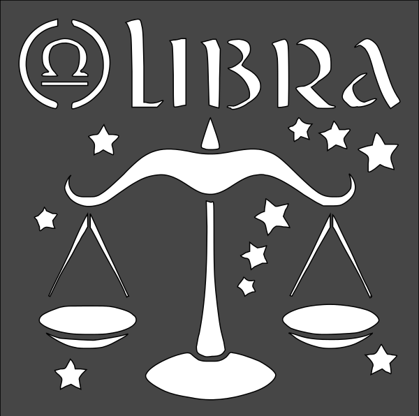 8"x8" Clear Plastic Stencil - Libra Zodiac (RE122)