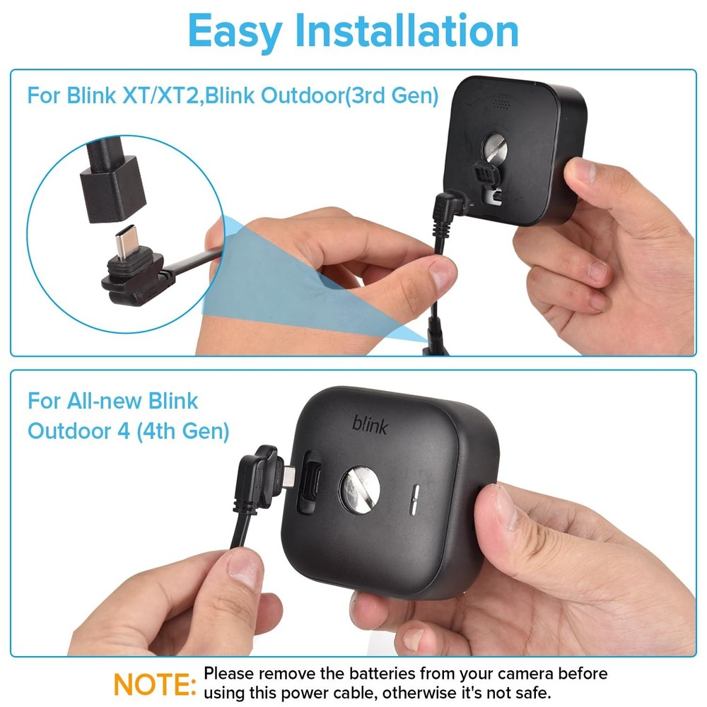 16FT Power Cable and Adapter (2Pack) Compatible with Blink Outdoor 4 Camera,F.