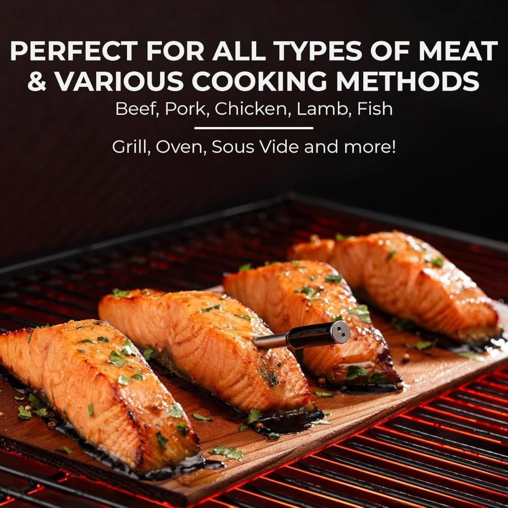 Grill Tech Bluetooth Meat Thermometer – Wireless, USB-C, Smart App