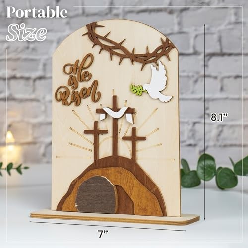 He Is Risen Gifts For Adults, Easter Decor Resurrection Scene Empty Tomb,
