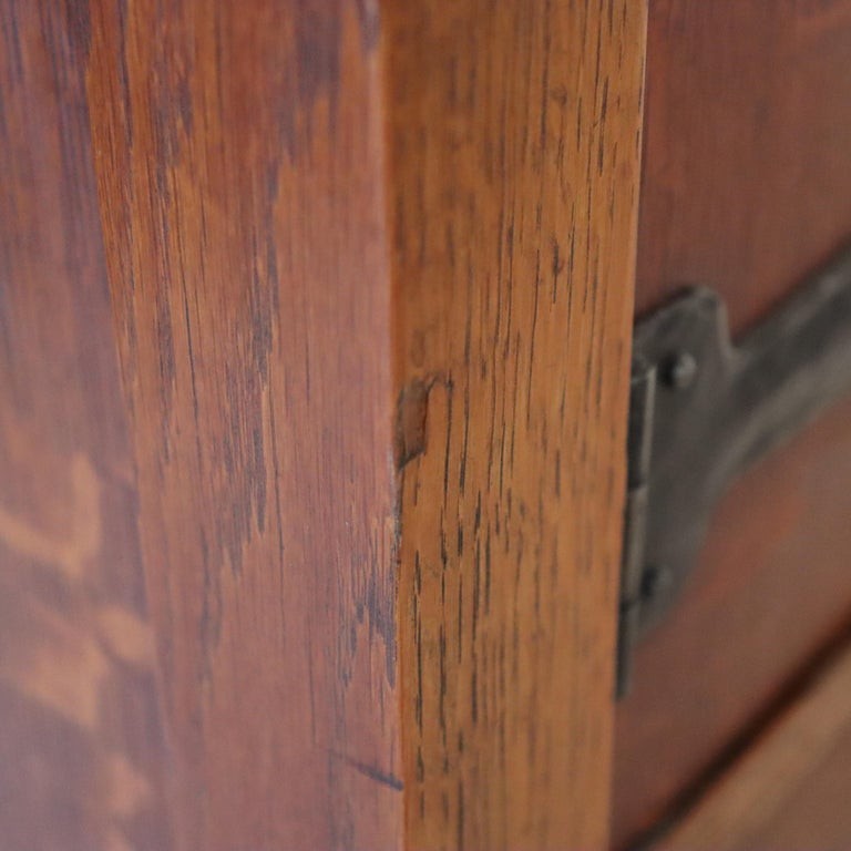 Antique Arts & Crafts Gustav Stickley Oak Strap Hinged Sideboard C1910