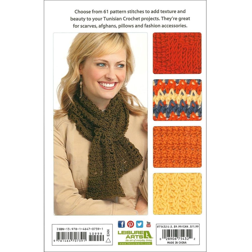 Tunisian Crochet Stitch Guide-61 Patterns Including Photo Tutorials...