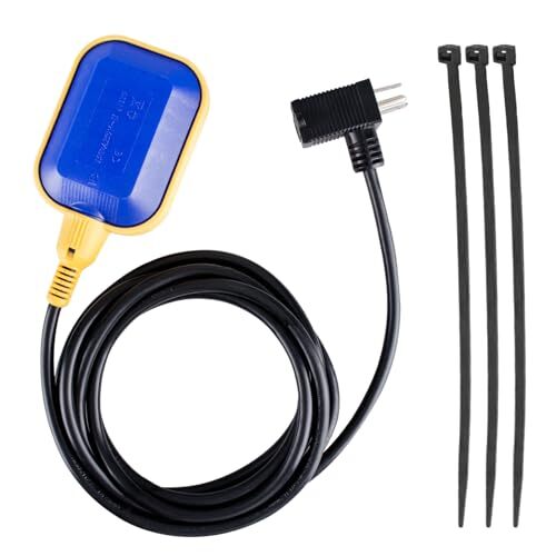 Universal Tethered Float Switch with 10ft Cable - Ideal for Sump Pumps Water