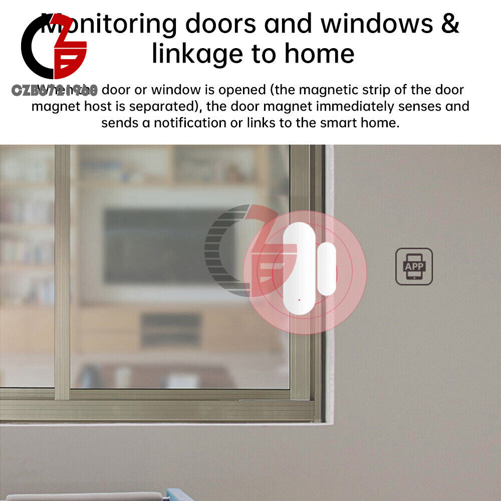 TUYA Wireless WIFI ZigBee Home Security Door Sensor App Control Notification 3V