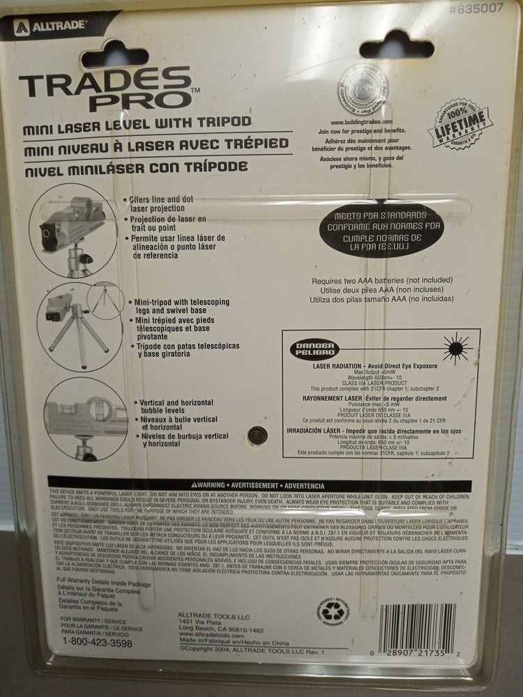 Trades Pro Mini Laser Level W/ Tripod