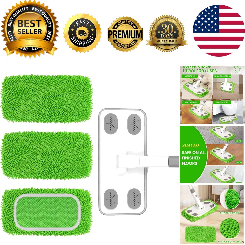 Lightweight Microfiber Sweeper Kit for Deep Cleaning Hardwoods, Tiles, Laminate