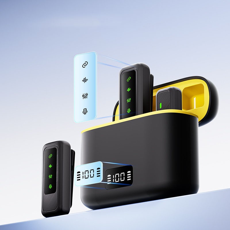 Wireless Lavalier Microphone Clip Mic For iPhone Android Samsung Recording Vlog