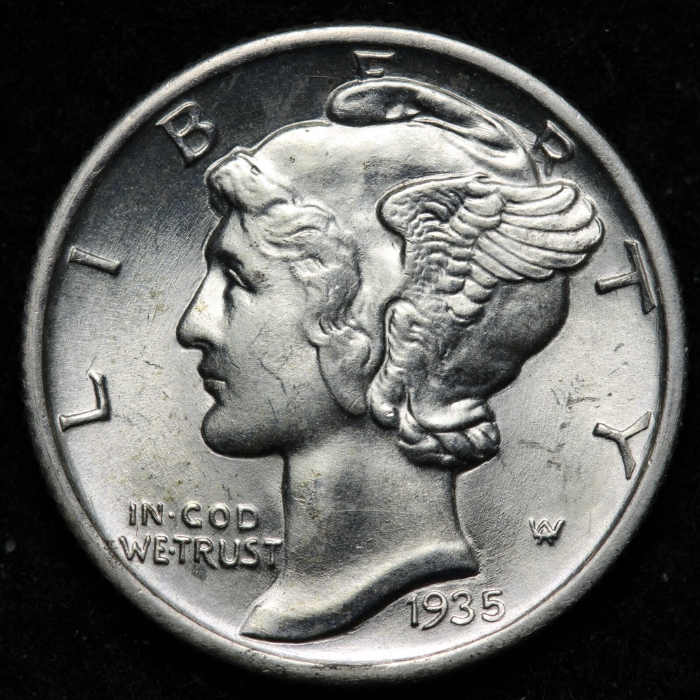 1935 Mercury Silver Dime BU *UNCIRCULATED* MS E259 RANS