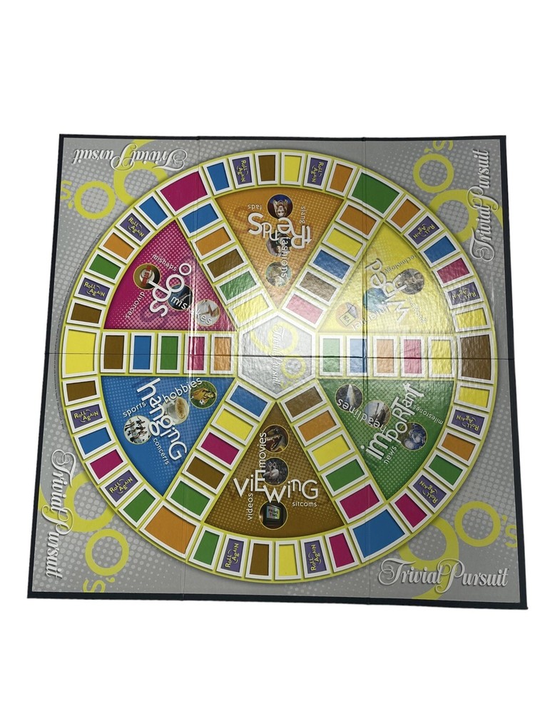 Trivial Pursuit 90's Time Capsule Edition Replacement Game Board & Instructions