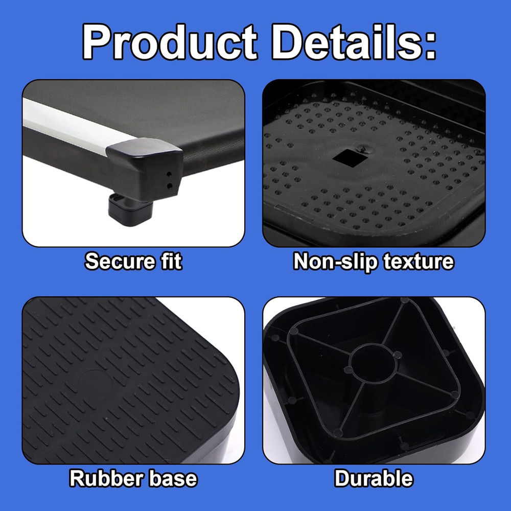 Adjustable Treadmill Incline Riser Blocks - 4 Pack Non-Slip Accessories