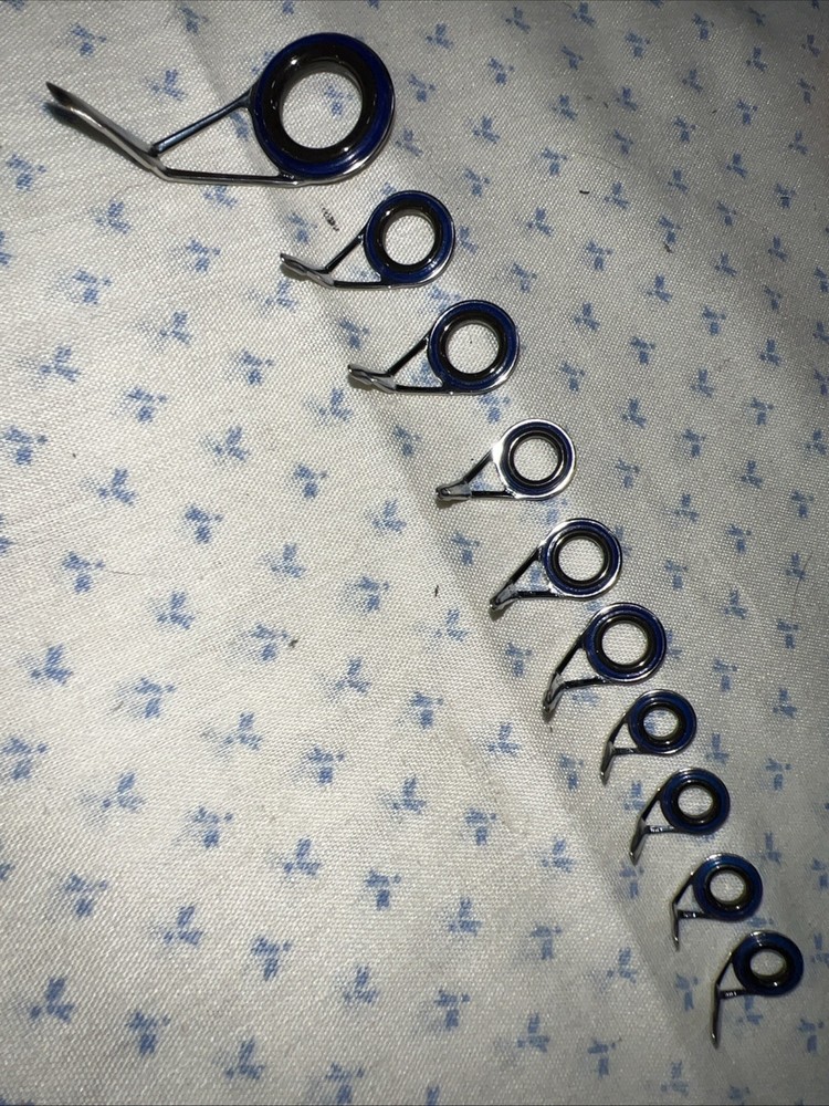 Fuji SPEG  Single Foot 10 Pc. Casting Guide Set.  Blue / Black Ring. NOS.