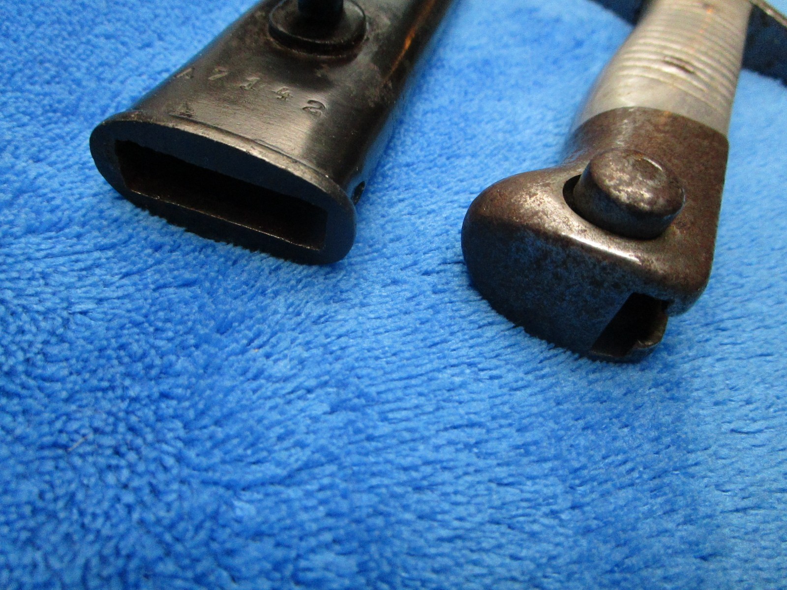 ORIGINAL ANTIQUE M1891 ARGENTINE MAUSER BAYONET AND MATCHING SCABBARD MAKER WKC