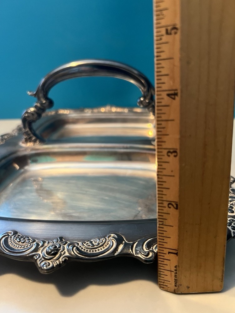 Vintage Hollowware Silverplate By Towle Silver Serving Tray w/ Handle