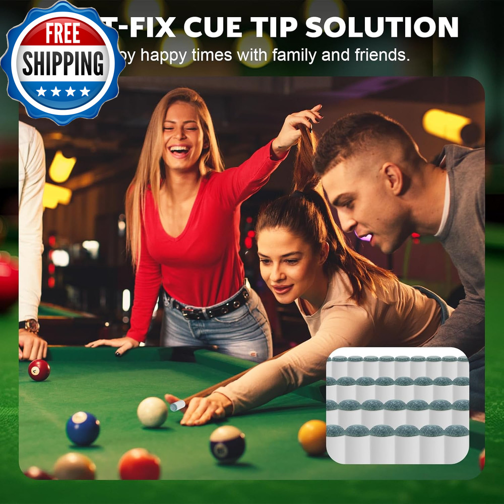 40Pcs Slip on Pool Cue Tips Replacement Kit 4 Sizes Upgrade Pool Stick Tips...
