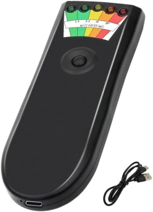 Rechargeable EMF Detector for Ghost Hunting – 5-Level LED, Compact & Portable