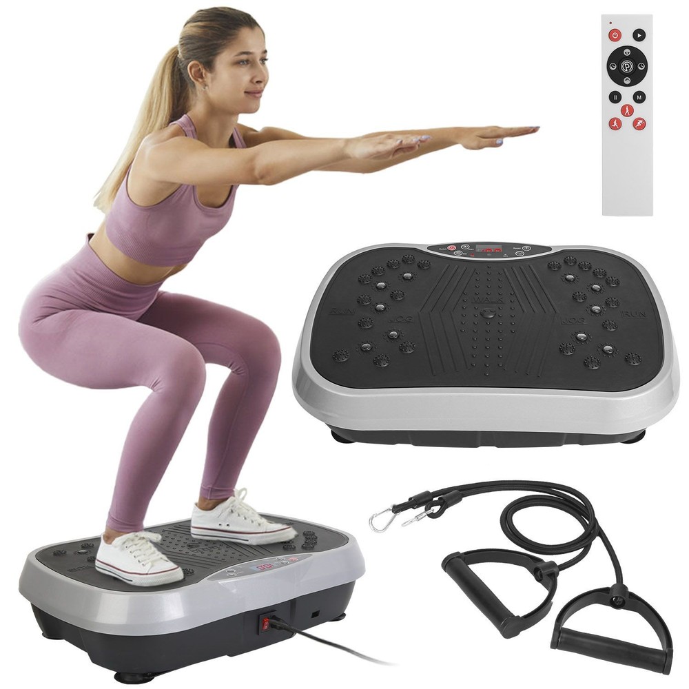 Vibration Plate Exercise Machine With Resistant Bands Remote Control Whole Body