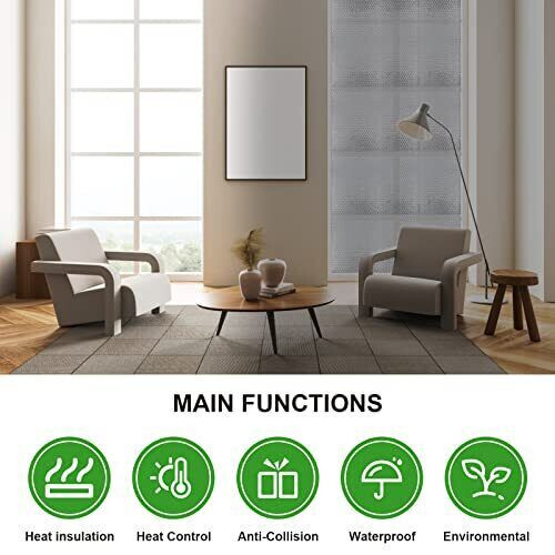 Reflective Insulation DOUBLE BUBBLE Sheet ROLL FOR Window 4FT X 10FT + ADHESIVE