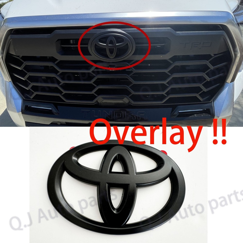 NEW 2022-25 Toyota Tundra Matte Blackout Overlay Front Grille Emblems