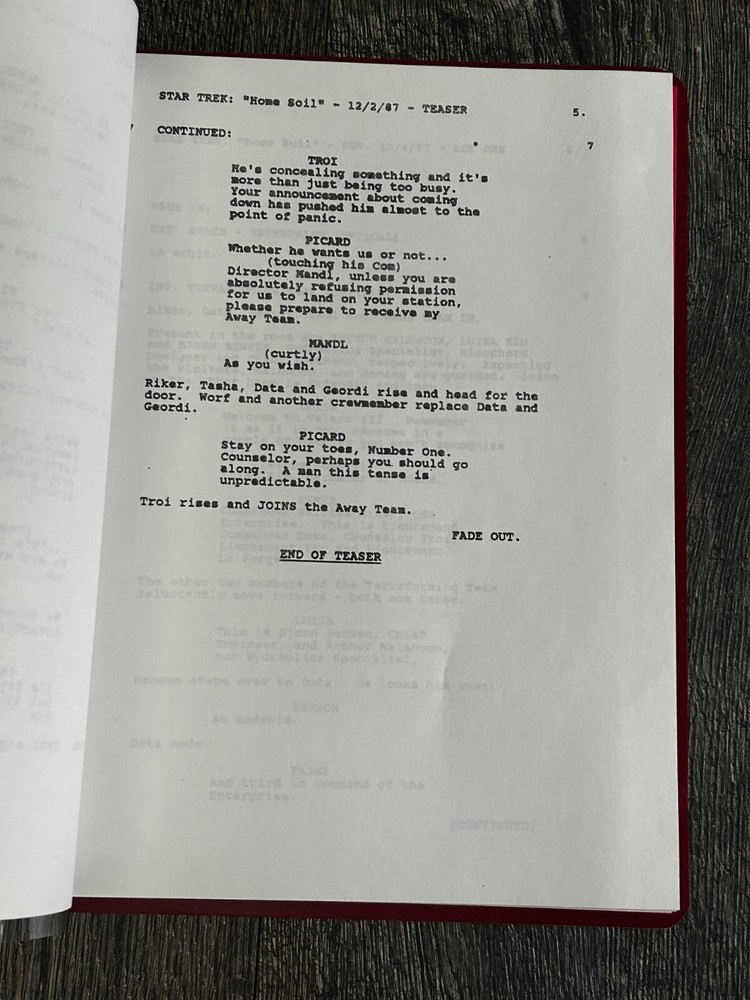 STAR TREK Script The Next Generation Home Soil 3rd Revised Final Draft Dec 1987