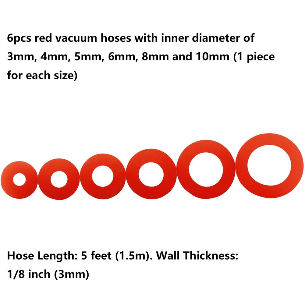 Vacuum Line Kit 6PCS 5Ft Vacuum Hose Automotive+113PCS Vacuum Line Connectors
