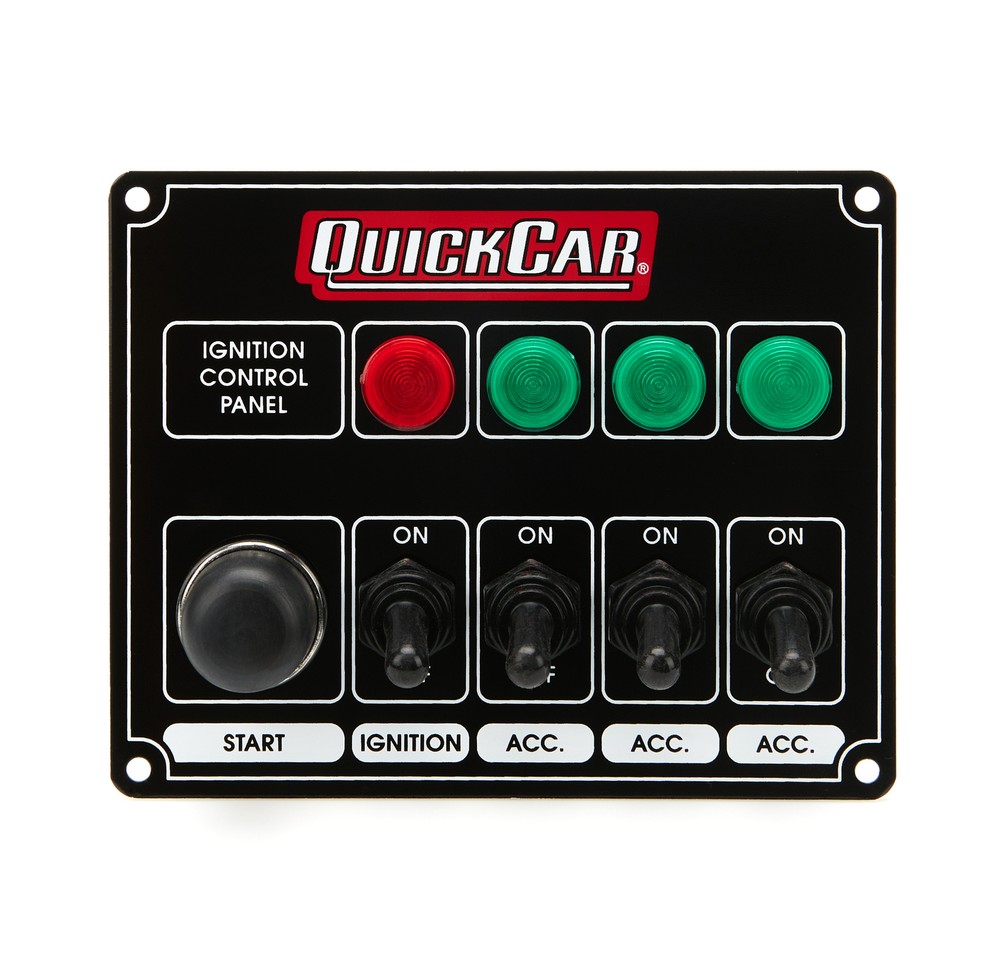 Black Ignition Switch Panel Kit with 4 Toggles & Indicator Lights - New