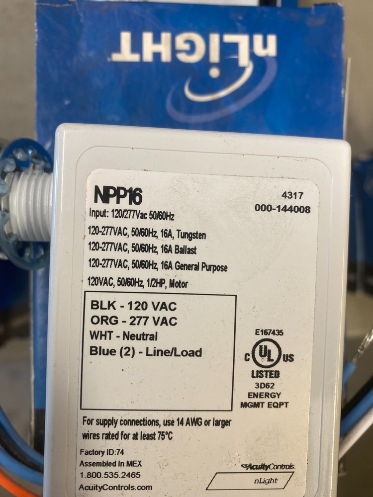 AcuityControls NPP16 nLight POWER/RELAY PACK - 184M1H