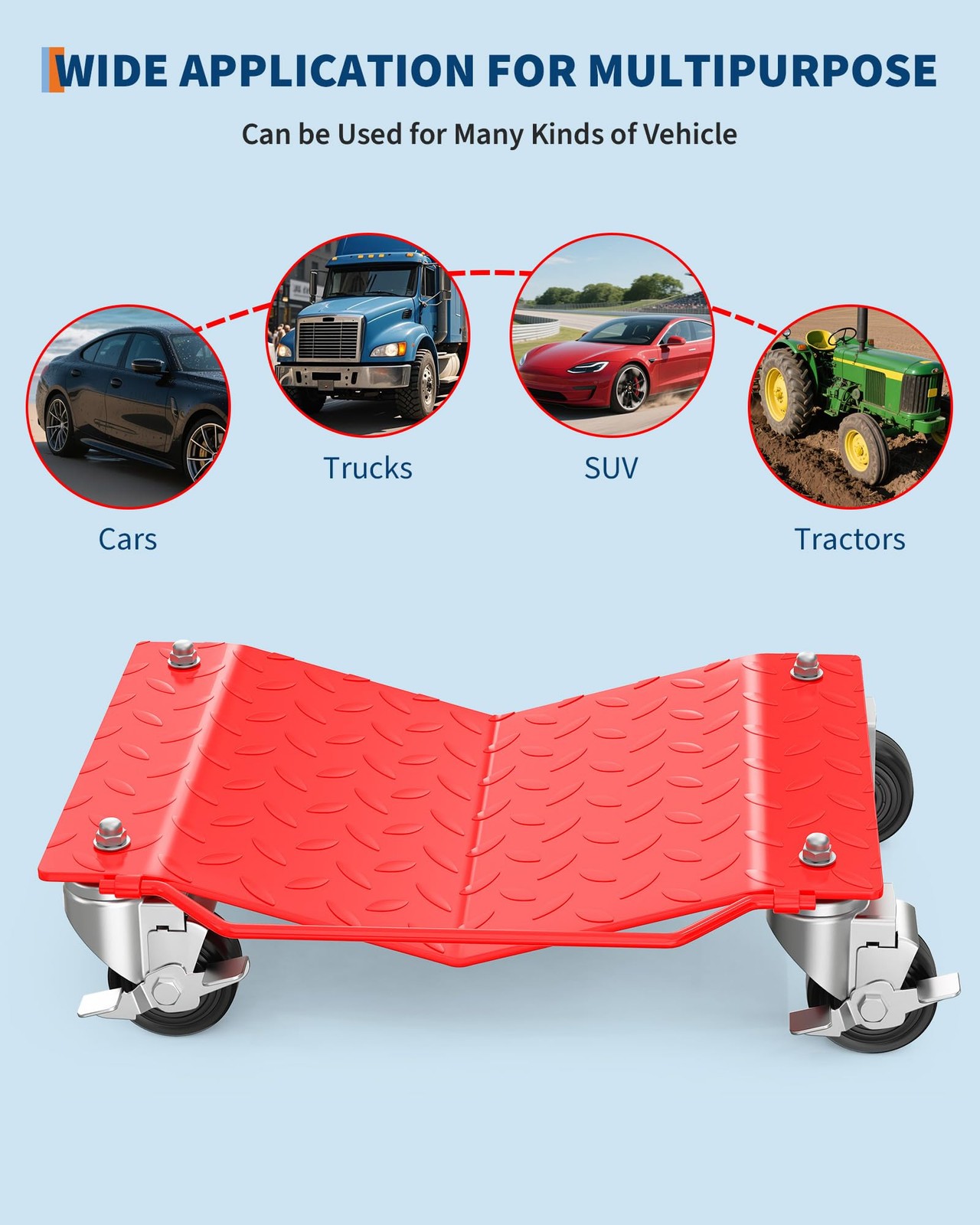 Car Dolly Wheel Tire Dolly 4PCS Heavy Duty Skate Auto Repair Moving Dolly 6000LB