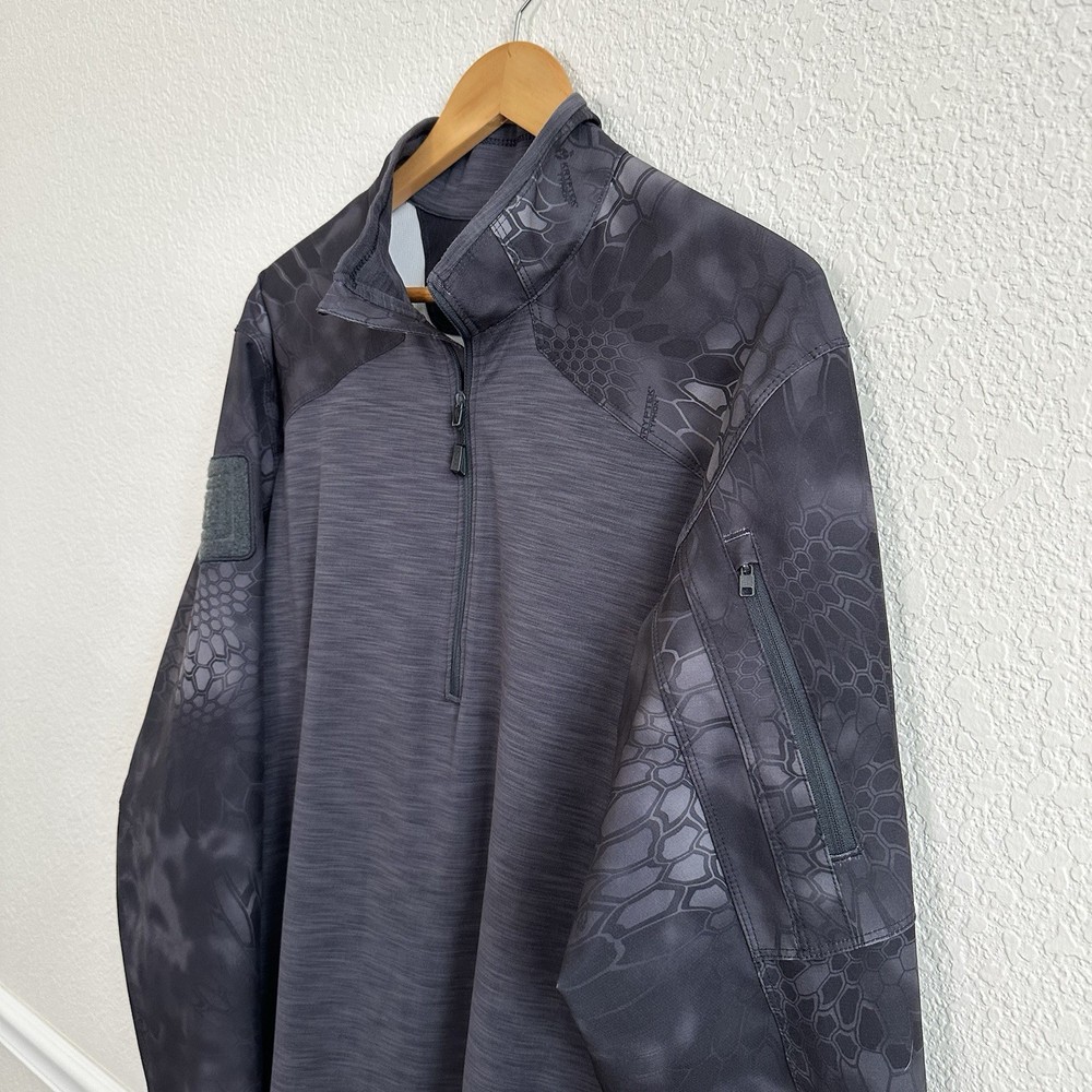 5 11 Tactical Mens Shirt Size Large Kryptec Rapid 1/2 Half Zip Pullover Charcoal