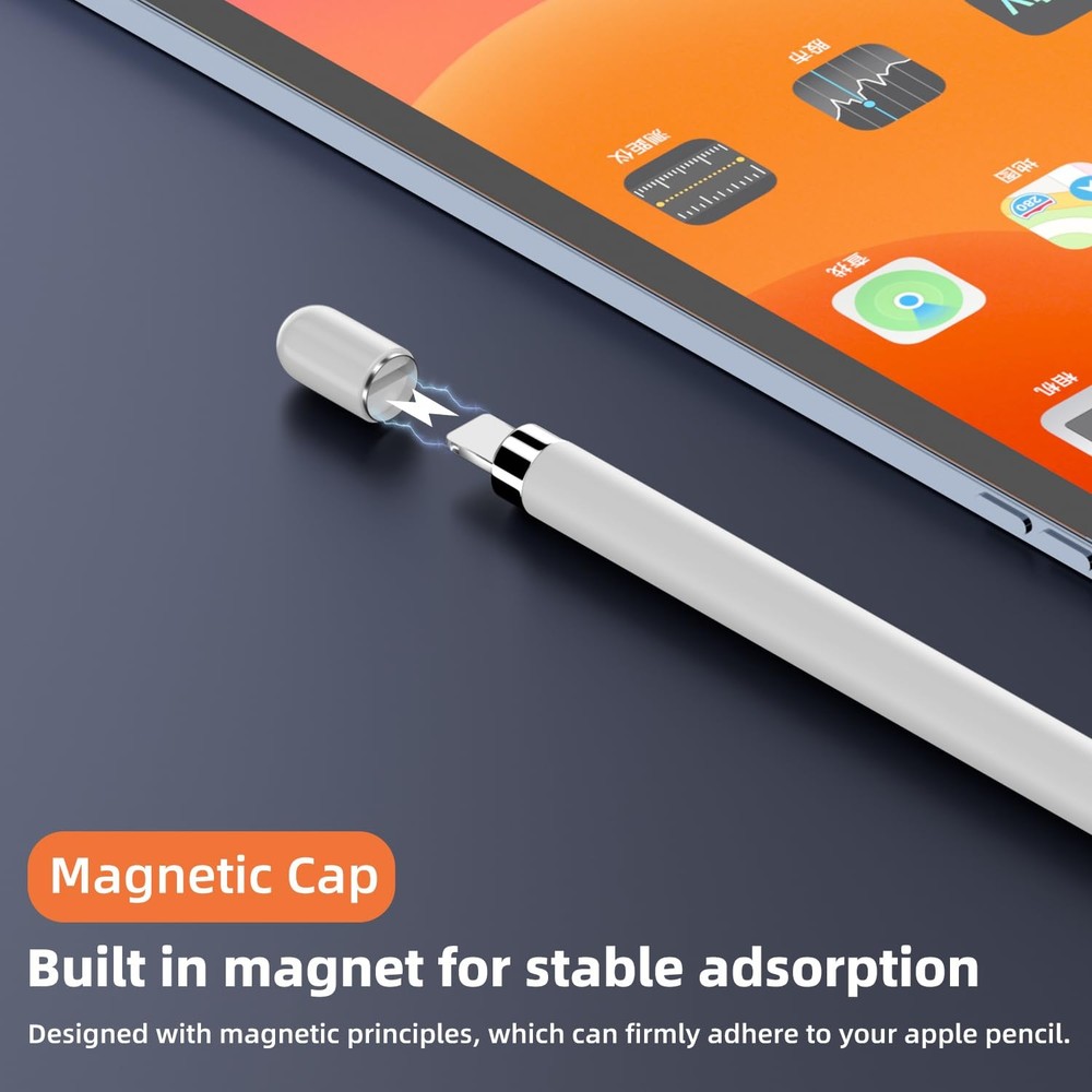 Magnetic Replacement Cap & Tips Compatible with Apple Pencil 1st Gen (6-Pack)