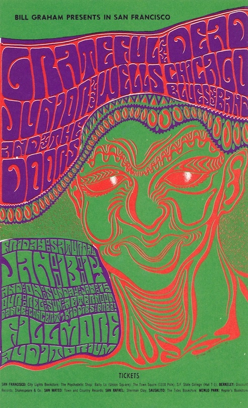 MINT Grateful Dead Doors 1967 BG 45 Fillmore Card